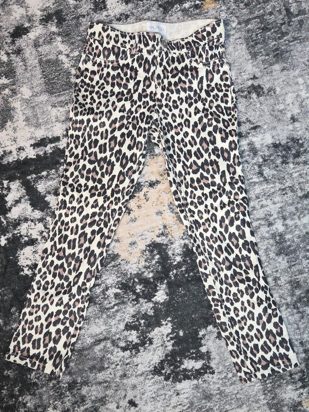 The Children’s Place Girls Glitter Leopard Skinny Jeans Size 8